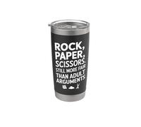 Paper Rock Tijeras Fair Fun Humor Adultos Padres Vaso térmico de acero inoxidable de doble pared