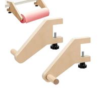 Paper Roll Dispenser - Wood 16.5x5x2cm Size | 1-Pair Wooden Easel Craft Supply | Desktop Holder For Paper Rolls 0.79-1.97 Inch Thick For Kids Adults Drawing Coloring Painting Crafting Playroom Use