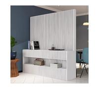 Paper Room Divider, Room Divider Modern Folding Paper Room Divider With Storage Shelves, Portable Wall Partition,Large Freestanding Room Divider Temporary Room Separator,White-1.5X1.6M/4.92X5.25Ft