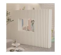 Paper Room Divider, Room Divider Retractable Paper Room Divider Wall Partition Screen With Window,Modern Folding Privacy Screen Storage Shelves For Home Office Room Separ,White-4X1.6 M/13.12X5.25 Ft