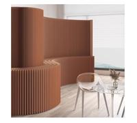 Paper Room Divider, Room Divider Retractable Room Divider Decorative Screen With Shelf, 150-240 Tall Decorative Paper Partition Wall, Freestanding Folding Privacy Screen,Brown-4X2.4 M/13.12X7.87 Ft