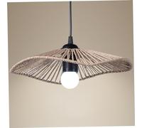 Paper Rope Woven Lamp Shade 11.8 Inch Simulation Rattan Lamp Shade Retro Boho Style Pendant Light Rustic Ceiling Light for Living Room Bedroom Office Hotel