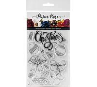 PAPER ROSE -3PL Sellos Transparentes, Adornos de Navidad con bocetos, talla única