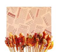 Paper Sheets - Waterproof Food Wrap, Greaseproof Wax Liner | Sandwich Basket Insert, Burger Tray Mat, Printed Lunch Cover, Picnic Coated Square Sheet, Serving Wrap Paper For Kitchen Us