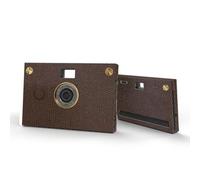 Paper Shoot Camera Bundle - Funda de piel con textura Marrón camel oscuro