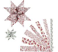 Paper Star - Tiras de papel (ancho 15 + 25 mm, profundidad: 6,5 + 11,5 cm, 48 unidades), color blanco y rojo