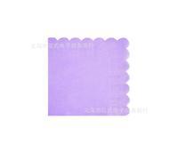 (Paper towels-20pcs) Purple lace birthday party decoration simple solid color tableware paper plate paper cup paper towel knife fork spoon