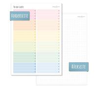 paper&you® A5 TO-DO Bloc de notas [Rainbow] 50 páginas, puede utilizarse por ambos lados - sostenible y neutro para el clima