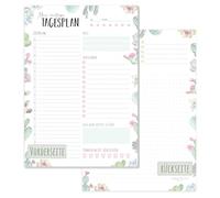 paper&you® Agenda diaria A5 "Cacti" 50 hojas - agenda diaria con lista de tareas, calendario, prioridades, anotaciones diarias y mucho más - sostenible y respetuosa con el medio ambiente