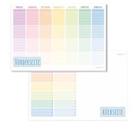 paper&you® bloc de planificación semanal A4 Pure sin fecha fija "Rainbow" 50 hojas - planificador de citas sin fecha con lista de tareas pendientes y gran campo para notas - respetuoso con el medio
