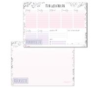 paper&you® bloc de planificación semanal A5 [flores] 50 páginas incl. bloc de notas en el reverso - respetuoso con el clima y sostenible