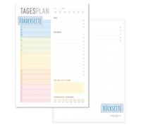paper&you® - Bloc de planificador diario A5 "Rainbow 50 hojas - Planning diario con lista de tareas que hacer, calendario, prios, high-ligt del día y mucho más, sostenible y respetuoso
