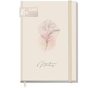==paper&you® cuaderno A5+ en blanco con banda elástica [pan de oro] 156 páginas, 78 hojas - como bullet journal, diario, libreta - sostenible y respectuoso con el clima
