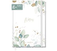 paper&you® cuaderno A5+ en blanco con banda elástica [pan de oro] 156 páginas, 78 hojas - como journal, diario, libreta - sostenible y respetuoso del clima