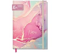 paper&you® Cuaderno A5+ en blanco con banda elástica [Silky Pink] 156 páginas, 78 hojas - como journal, diario, libreta - sostenible y respetuoso del clima