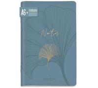 paper&you® Cuaderno A6+ a rayas, "Blue Ginkgo", con 64 páginas, tapa blanda, cuaderno pequeño, a rayas, sostenible y respetuoso con el medio ambiente