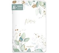 paper&you® Cuaderno A6+ a rayas, hojas doradas, con 64 páginas, tapa blanda, cuaderno pequeño, a rayas, sostenible y respetuoso con el medio ambiente