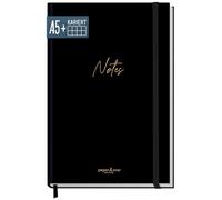 =paper&you® cuaderno de notas A5+ a cuadros con banda elástica "Hojas de menta" 156 páginas, 78 hojas, como diario, agenda, Journal - sostenible & respetuoso con el clima