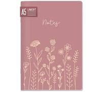 paper&you® cuaderno de notas A5 con líneas 64 páginas, papel premium 90g/m², cuaderno con tapa blanda Flores finas rosé para la escuela, la oficina y para llevar sostenible & respetuoso con el clima