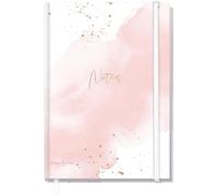 paper&you® cuaderno de notas A5+ con líneas y banda elástica "Blush" 156 páginas, 78 hojas - como Journal, agenda - sostenible & respetuoso con el clima