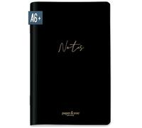paper&you® cuaderno de notas A6+ cuadrícula de puntos "Black Edition" con 64 páginas, mini diario - sostenible & respetuoso con el clima