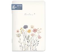 paper&you® cuaderno de notas A6+ cuadrícula de puntos "Flower Joy" con 64 páginas, mini diario - sostenible & respetuoso con el clima