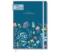 paper&you® cuaderno de notas rayado A4+ con banda elástica "Happy Flower" 156 páginas, 78 hojas - cuaderno de rayas, Bullet Journal, cuaderno de bocetos, diario - sostenible & respetuoso con el clima