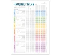 paper&you® cuaderno de planificación doméstica A4 "Rainbow" plan de limpieza para familias o pisos compartidos, 50 hojas - todos ayudan a organizar el hogar - respetuoso con el clima y sostenible