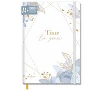 paper&you® cuaderno forrado A4+ con banda elástica [Time to Grow] 156 páginas, 78 hojas - bullet journal rayado, diario - sostenible y climáticamente neutro