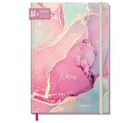 paper&you® Cuaderno rayado A4+ con banda elástica [Silky Pink] 156 páginas, 78 hojas - bullet journal, diario - sostenible y respetuoso con el clima