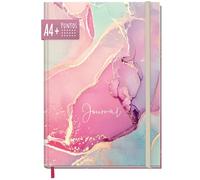 paper&you® Dotted Journal A4+ con banda elástica "rosa satinado" 156 páginas, cuaderno de notas con puntos, diario - sostenible & respetuoso con el clima