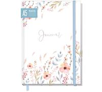 paper&you® dotted Journal A5 con banda elástica "Flores dulces" 156 páginas, cuaderno de notas con puntos, diario - sostenible & respetuoso con el clima
