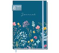 paper&you® dotted Journal A5 con banda elástica "Happy Flower" 156 páginas, cuaderno de notas con puntos, diario - sostenible & respetuoso con el clima