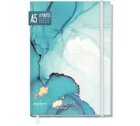 paper&you® dotted Journal A5 con banda elástica "Oro esmeralda" 156 páginas, cuaderno de notas con puntos, diario - sostenible & respetuoso con el clima