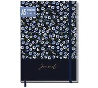 paper&you® Dotted Journal punteado A5 con banda elástica [Blue Daisy] 156 páginas - cuaderno a puntos, diario - sostenible & climáticamente neutro