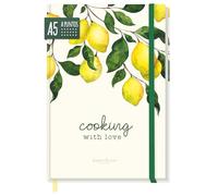 paper&you® Dotted Journal punteado A5 con banda elástica [Cooking with Love] 156 páginas - cuaderno a puntos, diario - sostenible & climáticamente neutro
