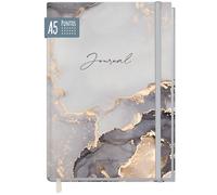 paper&you® Dotted Journal punteado A5 con banda elástica [Mármol Gris] 156 páginas - cuaderno a puntos, diario - sostenible & climáticamente neutro