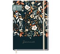 paper&you® Dotted Journal punteado A5 con banda elástica [Pretty Flowers] 156 páginas - cuaderno a puntos, diario - sostenible & climáticamente neutro