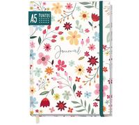 paper&you® Dotted Journal punteado A5 con banda elástica [Wild Flower] 156 páginas - cuaderno a puntos, diario - sostenible & climáticamente neutro