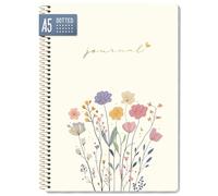 =paper&you® Dotted Journal punteado A5 con encuadernación en espiral "Flower Joy" 160 páginas, cuaderno con puntos - sostenible y respetuoso con el clima