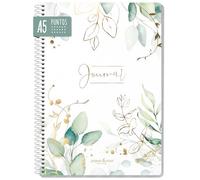 paper&you® Dotted Journal punteado A5 con encuadernación en espiral "hojas de oro" 160 páginas, cuaderno con puntos - sostenible y respetuoso con el clima