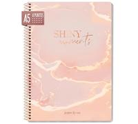 paper&you® Dotted Journal punteado A5 con encuadernación en espiral "Shiny Moments" 160 páginas, cuaderno con puntos - sostenible y respetuoso con el clima