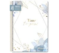 paper&you® Dotted Journal punteado A5 con encuadernación en espiral "Time to grow" 160 páginas, cuaderno con puntos - sostenible y respetuoso con el clima