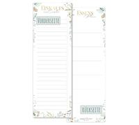 paper&you® "Hoja de oro" bloc de notas para la lista de la compra con imán, 50 hojas en formato vertical - bloc de notas para la lista de la compra - sostenible y respetuoso del clima