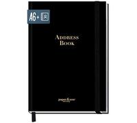 paper&you® libreta de direcciones A6+ con índice A-Z y papel premium de 120 g/m² "Edición negra" para contactos, cumpleaños y contraseñas - sostenible & respetuosa con el clima