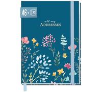 paper&you® libreta de direcciones A6+ con índice A-Z y papel premium de 120 g/m² "Happy Flower" libro para contactos, cumpleaños y contraseñas - sostenible & respetuosa con el clima