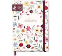 paper&you® libreta de direcciones A6+ con índice A-Z y papel premium "Flor salvaje" de 120 g/m² para contactos, cumpleaños y contraseñas - sostenible & respetuoso con el clima