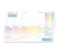 paper&you® planificador semanal sin fecha fija "Rainbow" 50 hojas - calendario de escritorio bloque apaisado sin fecha incl. planificador de citas, seguidor de hábitos, lista de tareas, lista de la