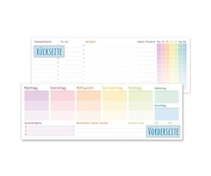paper&you® planificador semanal sin fecha fija "Rainbow" 50 hojas - calendario de escritorio bloque apaisado sin fecha incl. planificador de citas, seguidor de hábitos, lista de tareas, lista de la