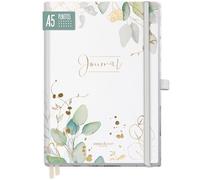 paper&you® Premium Dotted Journal punteado [pan de oro] cuaderno A5 a puntos - 188 páginas de papel grueso - banda elástica, soporte para bolígrafo - sostenible y respetuoso con el clima
